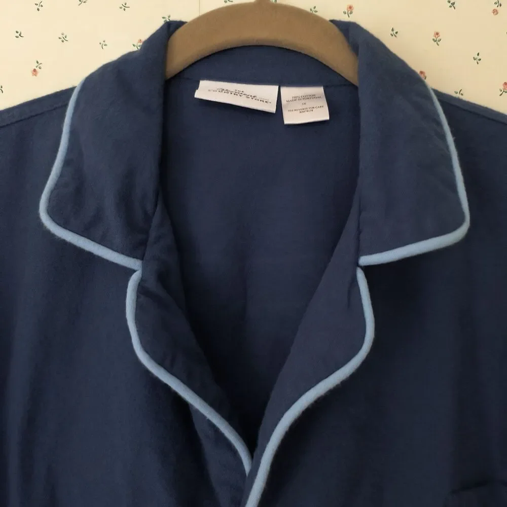 Vermont Country Store Pajama Set Mens 3X Blue Portuguese Cotton Flannel Cozy PJs - Picture 8 of 16